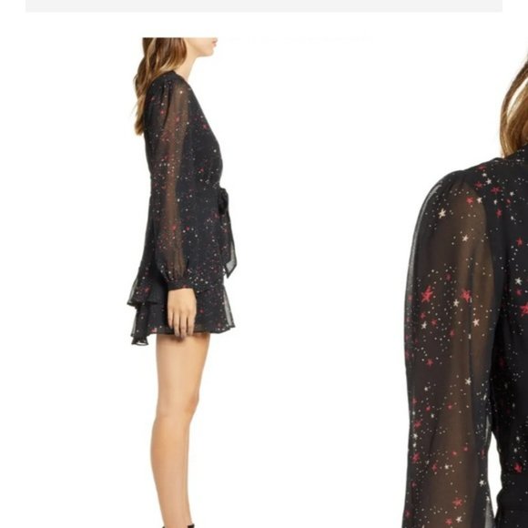 Lush Star Chiffon Dress, black, size S - Picture 3 of 6